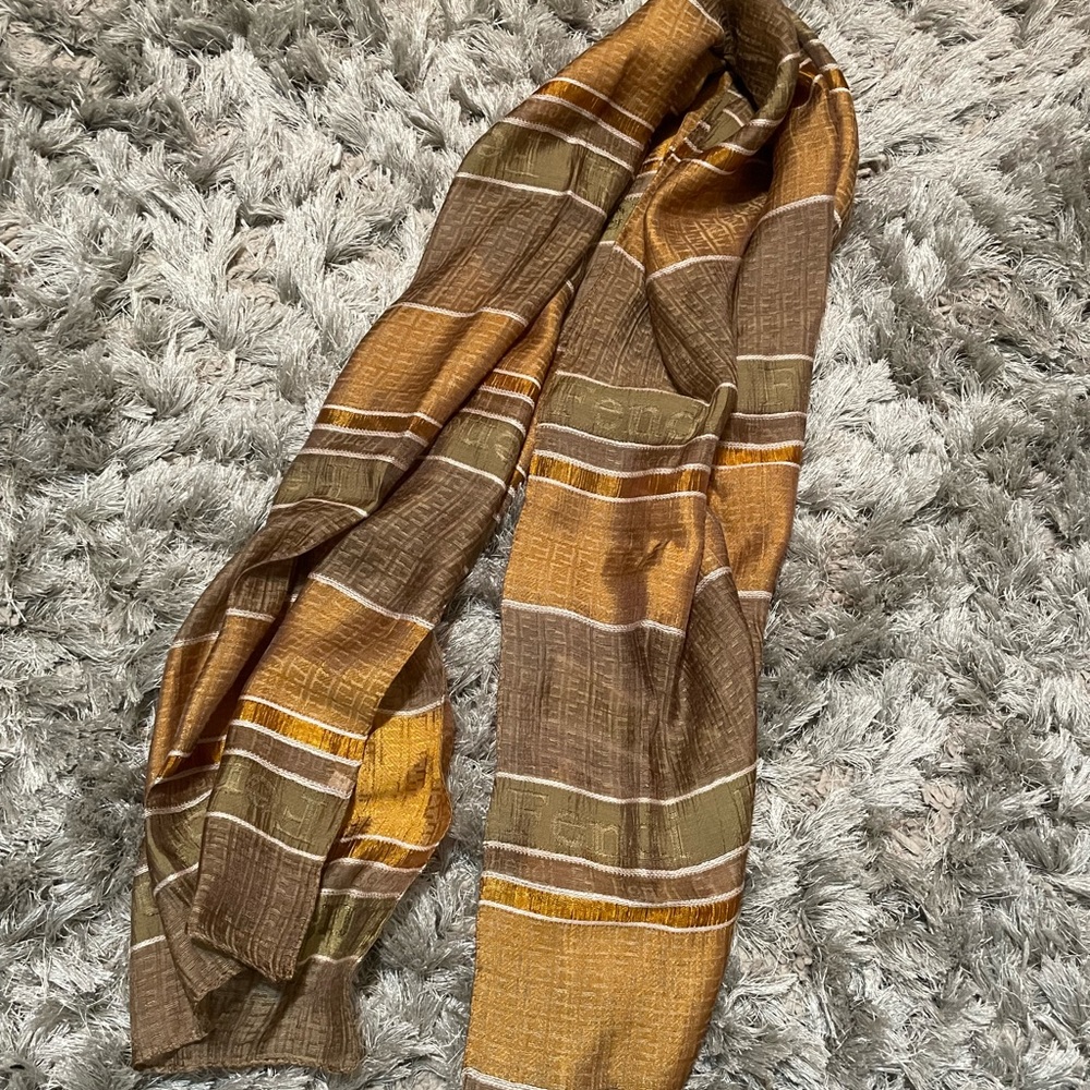FENDI - Silk Brown Scarf